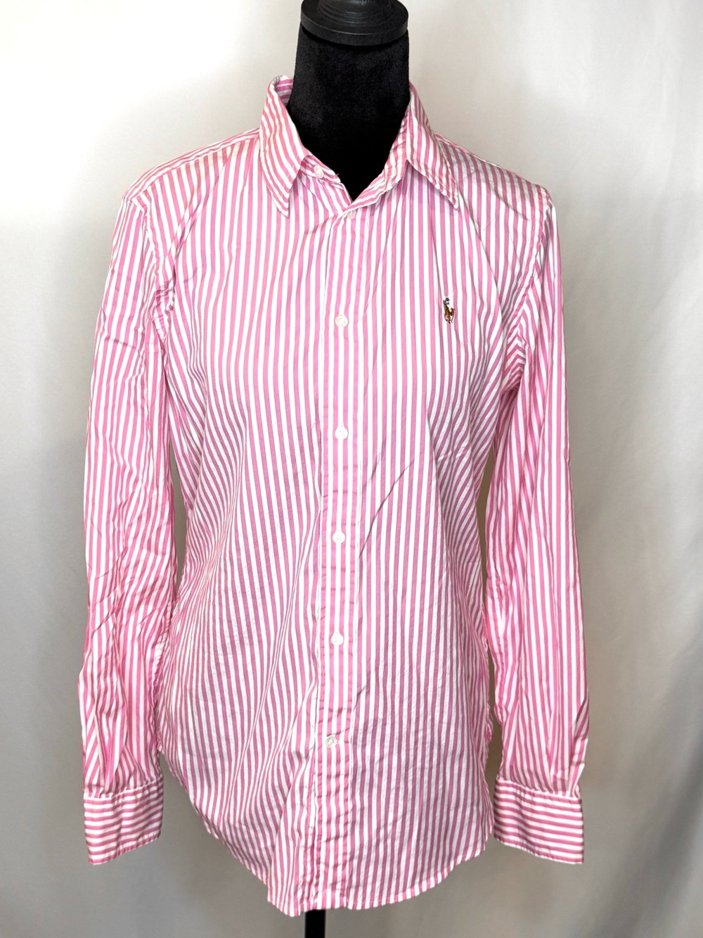 Polo Ralph Lauren Slim Stretch Pink Striped Button-Up Shirt